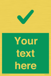 Custom green background, green tick sign